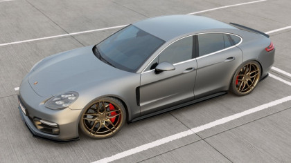 Prahové lišty Porsche Panamera Turbo / GTS 971 černý lesklý plast