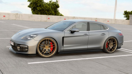 Prahové lišty Porsche Panamera Turbo / GTS 971 černý lesklý plast