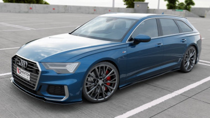 Prahové lišty Audi A6 S-Line / S6 C8 černý lesklý plast