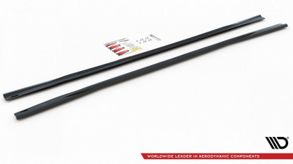 Prahové lišty Audi A6 S-Line / S6 C8 černý lesklý plast
