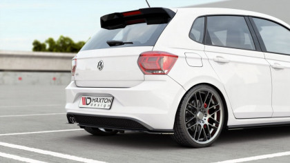 Podspoiler zadního nárazníku V.2 VW Polo GTI Mk6 se žebry černý lesklý plast