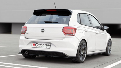 Podspoiler zadního nárazníku V.2 VW Polo GTI Mk6 se žebry černý lesklý plast