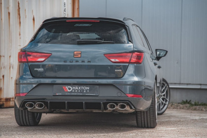 Difuzor zadního nárazníku V.3 Seat Leon Cupra ST Mk3 FL černý lesklý plast