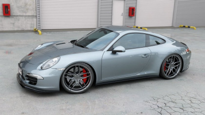 Prahové lišty Porsche 911 Carrera 991 černý lesklý plast