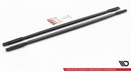 Prahové lišty V.1 Audi RS6 C8 černý lesklý plast