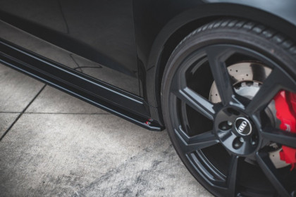 Prahové lišty V.2 Audi RS3 8V Sportback Facelift černý lesklý plast
