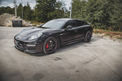 Prahové lišty V.1 Porsche Panamera Turbo 970 Facelift černý lesklý plast