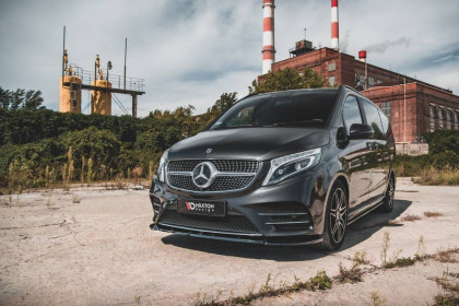 Spojler pod nárazník lipa V.3 Mercedes-Benz V-Class AMG-Line W447 Facelift černý lesklý plast