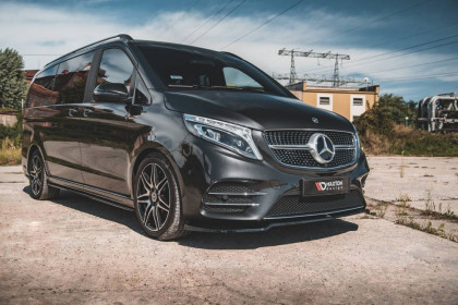 Spojler pod nárazník lipa V.4 Mercedes-Benz V-Class AMG-Line W447 Facelift černý lesklý plast