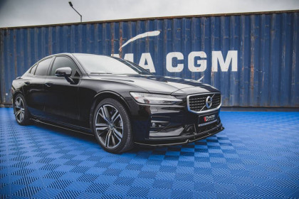 Prahové lišty V.1 Volvo S60 R-Design Mk3 černý lesklý plast