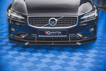 Spojler pod nárazník lipa V.1 Volvo S60 R-Design Mk3 černý lesklý plast