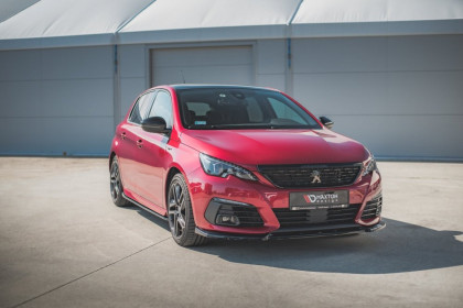 Spojler pod nárazník lipa V.1 Peugeot 308 GT Mk2 Facelift černý lesklý plast