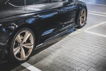 Prahové lišty Audi RS5 Sportback F5 Facelift černý lesklý plast