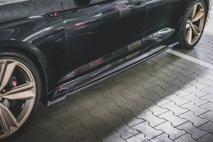 Prahové lišty Audi RS5 Sportback F5 Facelift černý lesklý plast
