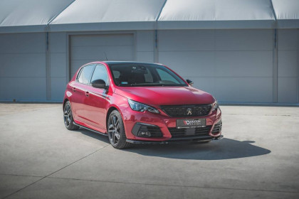 Spojler pod nárazník lipa V.2 Peugeot 308 GT Mk2 Facelift černý lesklý plast