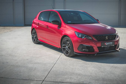 Prahové lišty Peugeot 308 GT Mk2 Facelift černý lesklý plast