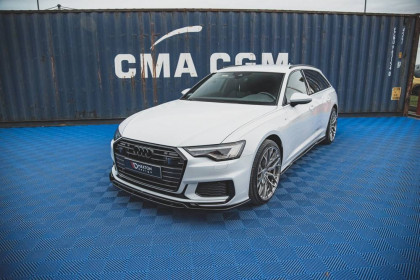 Spojler pod nárazník lipa V.3 Audi A6 S-Line / S6 C8  černý lesklý plast