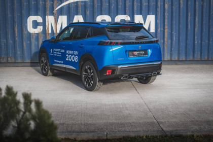 Spoiler zadního nárazníku Peugeot 2008 Mk2 se žebry černý lesklý plast