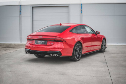 Difuzor zadního nárazníku Audi A7 C8 S-Line + imitace koncovek černý lesklý plast