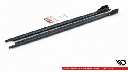 Prahové lišty + Flaps V.2 Škoda Octavia RS Mk4 černý lesklý plast