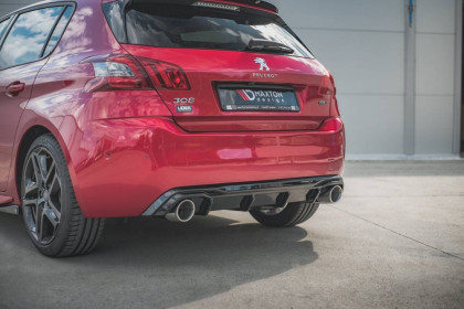 Difuzor zadního nárazníku + imitace koncovek Peugeot 308 GT Mk2 Facelift černý lesklý plast