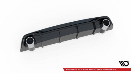 Difuzor zadního nárazníku + imitace koncovek Peugeot 308 GT Mk2 Facelift černý lesklý plast