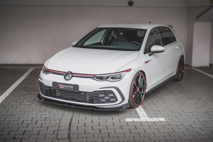 Spojler pod nárazník lipa + Flaps V.3 Volkswagen Golf 8 GTI černý lesklý plast