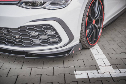 Spojler pod nárazník lipa + Flaps V.3 Volkswagen Golf 8 GTI černý lesklý plast