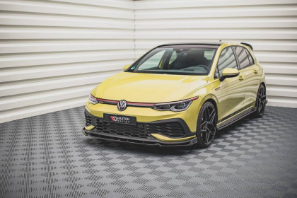 Spojler pod nárazník lipa + Flaps V.1 Volkswagen Golf 8 GTI Clubsport černý lesklý plast