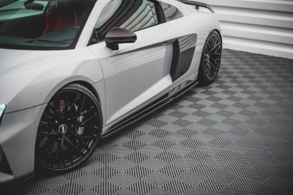 Prahové lišty Audi R8 Mk2 Facelift černý lesklý plast