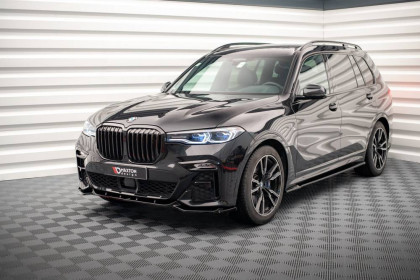 Spojler pod nárazník lipa V.3 BMW X7 M G07 černý lesklý plast