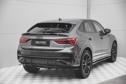 Spoiler zadního nárazníku Audi Q3 Sportback S-Line s křidélky černý lesklý plast