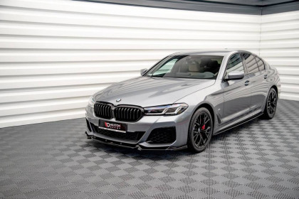 Spojler pod nárazník lipa V.1 BMW 5 G30 Facelift M-Pack černý lesklý plast