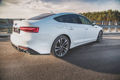 Prahové lišty Audi S5 / A5 S-Line Sportback F5 Facelift černý lesklý plast