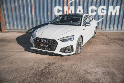 Spojler pod nárazník lipa V.1 Audi S5 / A5 S-Line F5 Facelift černý lesklý plast