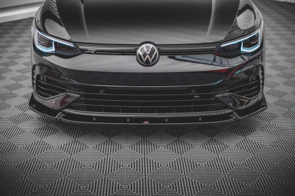 Spojler pod nárazník lipa V.2 Volkswagen Golf R Mk8 černý lesklý plast