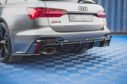 Difuzor zadního nárazníku Audi RS6 C8 / RS7 C8 černý lesklý plast