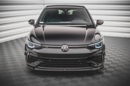 Spojler pod nárazník lipa V.5 Volkswagen Golf R Mk8 černý lesklý plast