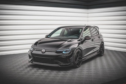 Spojler pod nárazník lipa V.6 Volkswagen Golf R Mk8 černý lesklý plast