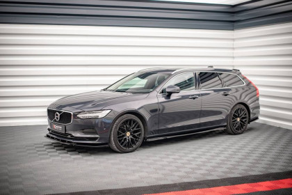 Prahové lišty Volvo V90 Mk2 černý lesklý plast