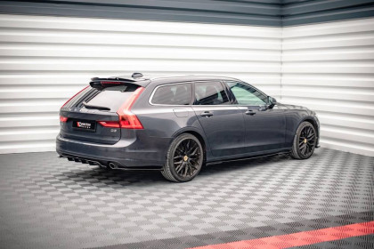 Spoiler zadního nárazníku Volvo V90 Mk2 s křídélky černý lesklý plast