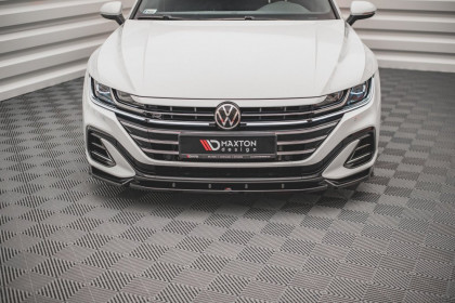 Spojler pod nárazník lipa V.1 Volkswagen Arteon R-Line Facelift černý lesklý plast