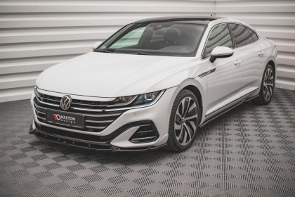 Spojler pod nárazník lipa V.1 Volkswagen Arteon R-Line Facelift černý lesklý plast