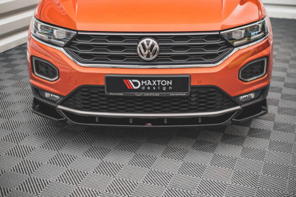 Spojler pod nárazník lipa V.1 Volkswagen T-Roc Mk1 černý lesklý plast