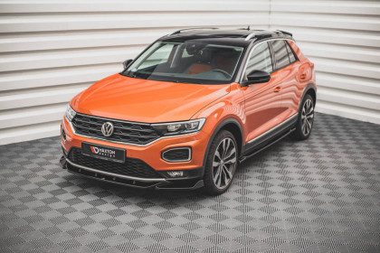 Spojler pod nárazník lipa V.1 Volkswagen T-Roc Mk1 černý lesklý plast