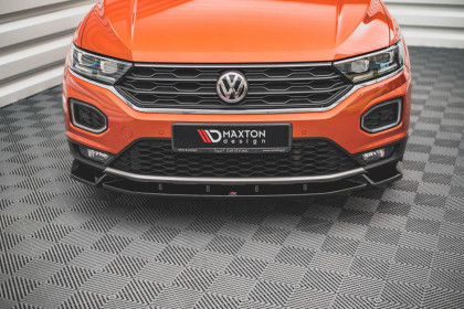 Spojler pod nárazník lipa V.2 Volkswagen T-Roc Mk1 černý lesklý plast