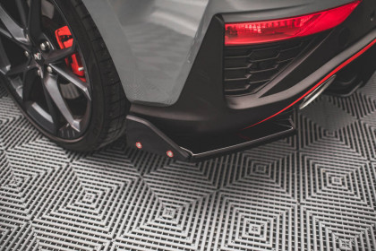 Splittery zadní boční + Flaps V.1 Hyundai I30 N Hatchback Mk3 Facelift černý lesklý plast
