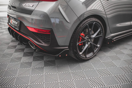 Splittery zadní boční + Flaps V.1 Hyundai I30 N Hatchback Mk3 Facelift černý lesklý plast