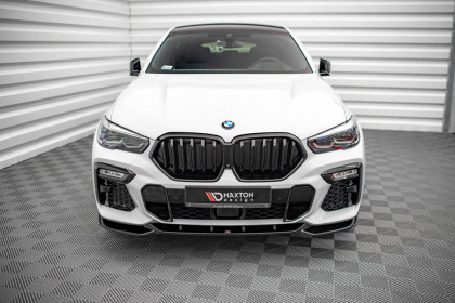 Spojler pod nárazník lipa V.1 BMW X6 M-Pack G06 černý lesklý plast