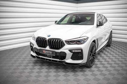 Spojler pod nárazník lipa V.1 BMW X6 M-Pack G06 černý lesklý plast